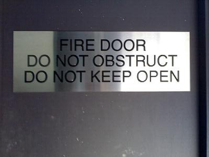 Coda Stainless Steel Engraved Fire Door Signs